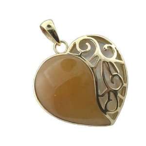   and White Mother Of Pearl Uncovered Heart Pendant, 14k Gold Jewelry