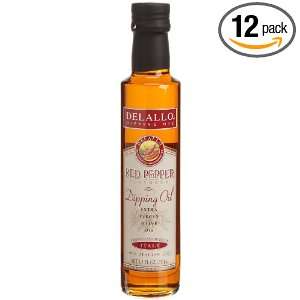 DeLallo Red Pepper Flavored Dipping Oil, 8.5 Ounce Bottles (Pack of 12 