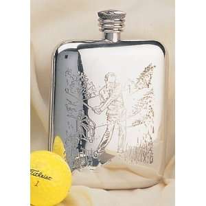  Sheffield Pewter 4 oz The Birdie Golfing Engraved 