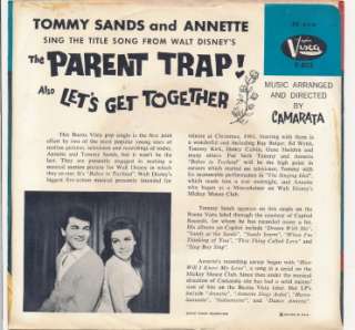 TOMMY SANDS & ANNETTE FUNICELLO Parent Trap 45 rpm + PS HEAR IT  