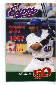 BASEBALL EXPOS MONTREAL SCHEDULES SAISON 1997  