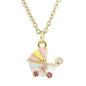 Perfect Gift   High Quality Glistering Baby Stroller Pendant with Pink 