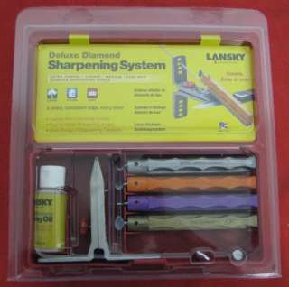 Lansky Deluxe Diamond Knife Sharpening Kit System LKDMD 4 Hones USA 