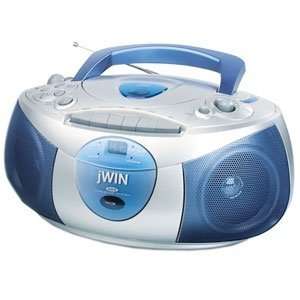  jWin JXCD462 AM/FM Portable CD Boombox With Cassette 