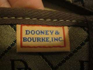 Dooney & Bourke Brown/Green Signature Logo Satchel Handbag w. Shoulder 
