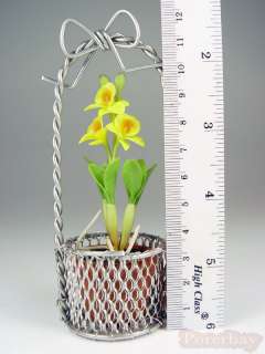 DOLLHOUSE MINIATURE ORCHID FLOWERS WITH HANGING BASKET  