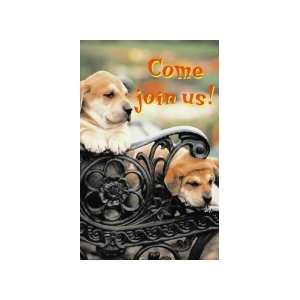  Postcards Visitor Come Join Us (Puppies) (Package of 25 