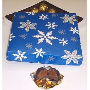 Scotts Cakes 1 Pound Dark Chocolate Covered Caramels in a Snowflake 