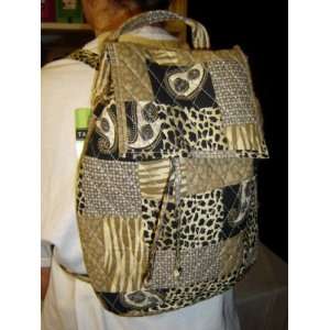   Lee Designs Multi Animal Print Quilted Backpack w. Matching Wallet