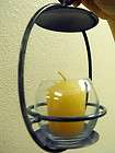 Hanging Votive Candle Holder Antiqued Metal with Glass Cup
