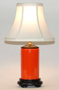 15 High Small Tangerine Orange Porcelain Table Lamp  