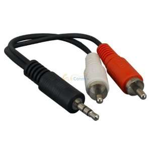  6in 3.5mm Stereo Male to 2 RCA Male Audio Cable 