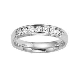    4mm Platinum Channel Diamond Comfort Fit Promise Ring Jewelry
