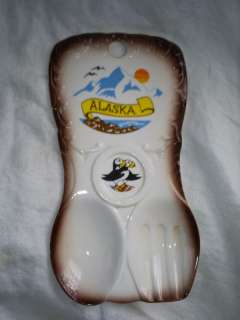 VINTAGE ALASKA SOUVENIR SPOON REST  