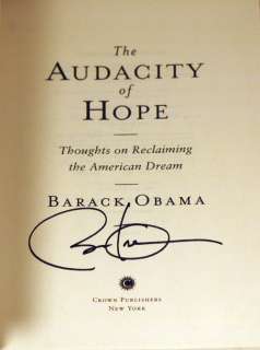   SIGNED AUDACITY OF HOPE 1ST/3RD HC BOOK JSA LOA COA AUTOGRAPH  