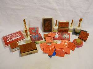 Lot of Rubber Stamps   Brushes & Ink Pads     
