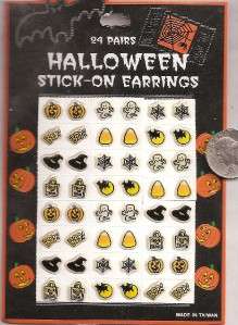 20 Pairs Of Halloween Stick on Earrings  