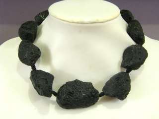 Necklace Black Lava 25 35mm Huge Natural Nuggets  
