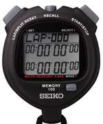 NEW SEIKO S056 BLACK 100 Lap Memory Stopwatch  