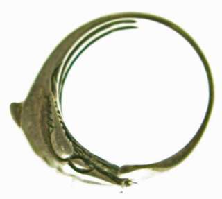   Genuine Sterling Silver Double Dolphins Swimming STAMPED SIGNED Ring