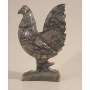  Soapstone Rooster Figurine 6.0h Rooster Stone Carving 