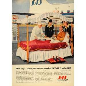  1955 Ad Scandinavian Airlines Europe Flight Plane SAS 