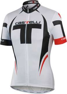 CASTELLI Free CYCLING JERSEY White/Black/Red LARGE Full Zip  