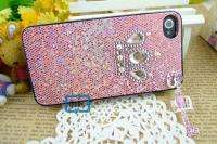 key)Crown pink Bling Hard Case Cover iPhone 4 4G#A450  