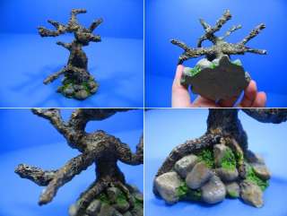 Tree Aquarium Ornament   roots trunk Decor Rock stone  