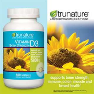 Trunature Vitamin D3 5000 IU Extra strength 500 Softgels  