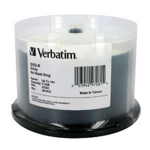  Verbatim (97281) VX Shiny Silver 16X DVD R Media 50 Pack 