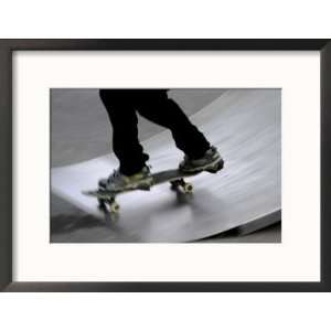  Lower Half of Skateboarder on Ramp Framed Photographic 