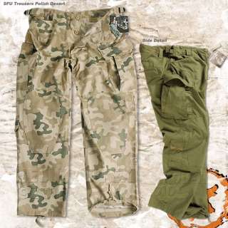   FORCES ARMY COMBAT CARGO PANTS POLISH DESERT RIPSTOP FABRIC  