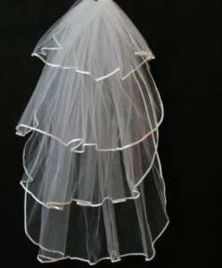 NEW chapel white & Ivory bridal VEILS 4T With Comb  