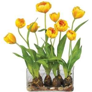    Tulips w/Rectangle Vase Silk Flower Arrangement