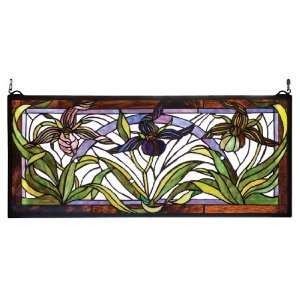  Lady Slippers Tiffany Stained Glass Window Panel 12 Inches 
