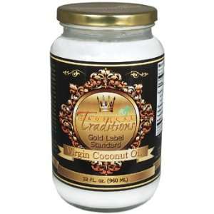  32 oz glass   Gold Label Organic Virgin Coconut Oil   1 