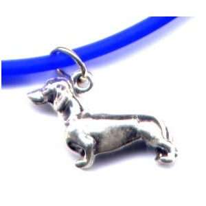   Blue Dachsund Ankle Bracelet Sterling Silver Jewelry