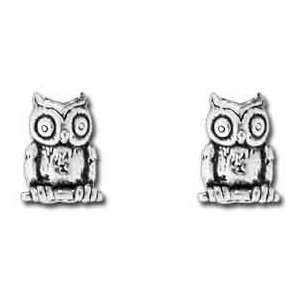  Sterling Silver Mini Owl Stud Post Earrings Jewelry