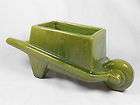 Vintage Haeger Collectible Green Ceramic Wheelbarrow Fl.​