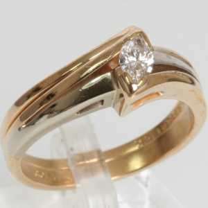   .25 Carat Marquise Diamond SI1 / G H Wedding Ring Estate Set  