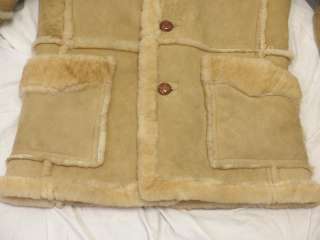 Vintage Wilsons Sheepskin Marlboro Shearling Suade Leather Jacket Coat 