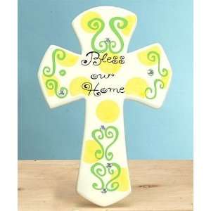   Bless Our Home Green Tabletop Cross Display