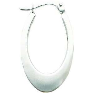  White gold Tapered Hoop Earrings Ear Jewelry New Jewelry