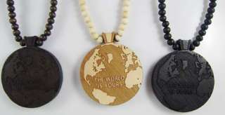   jewelry world map pendant wooden beads chain necklace good wood rosary