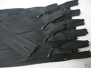 10) 8 Invisible Zippers ~ Closed ~ Black (JC)  