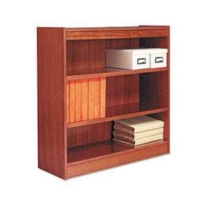  Square Corner Wood Veneer Bookcase, 3 Shelf, 35 3/8w x 11 
