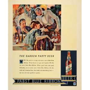  1934 Ad Vintage Pabst Blue Ribbon Beer Bottles Antique 
