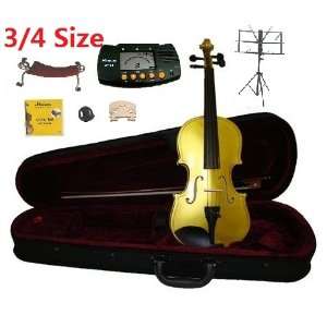 Size Gold Violin with Case and Bow+Extra Set of String, Extra Bridge 