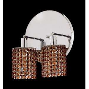 Mini 2 Light Round Canopy Round Wall Sconce in Chrome Crystal Color 